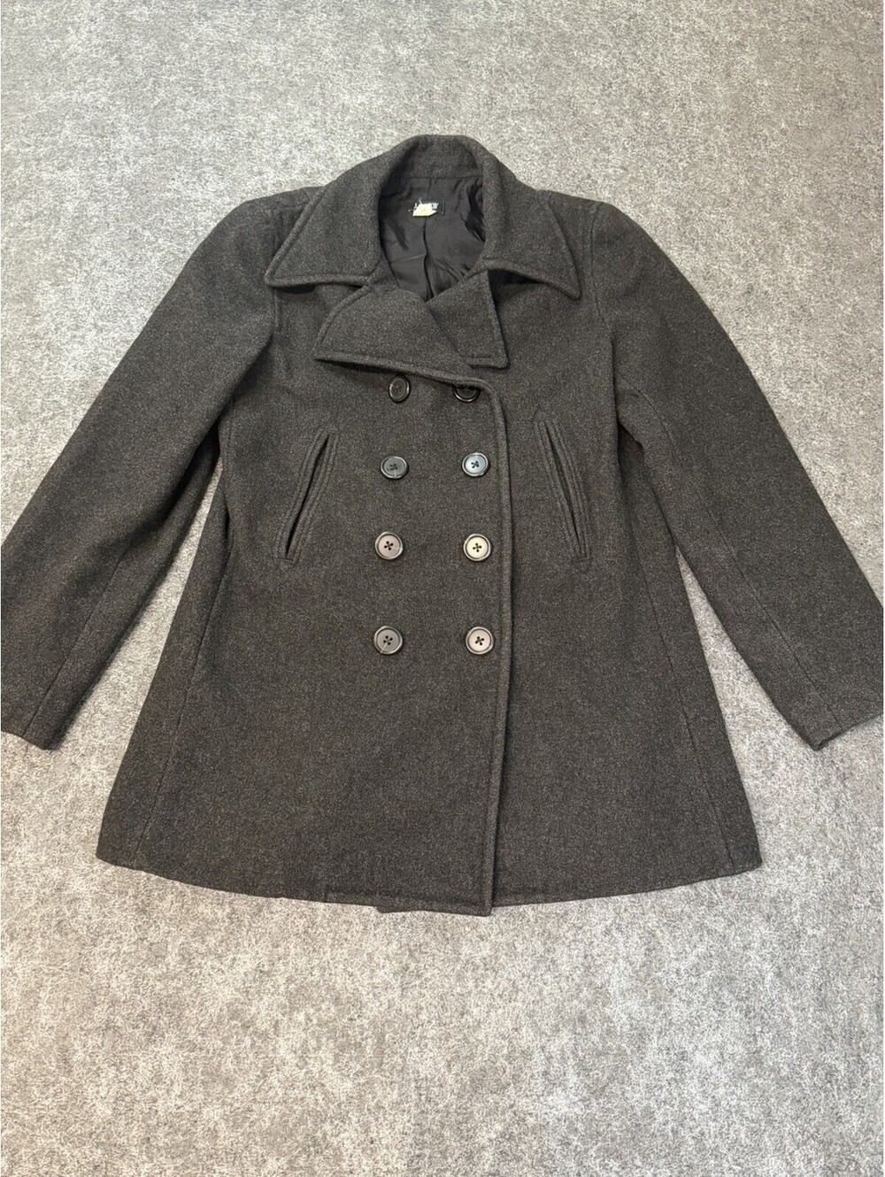 Vintage 2004 J.Crew Factory Womens M Gray Wool Blend Peacoat Jacket